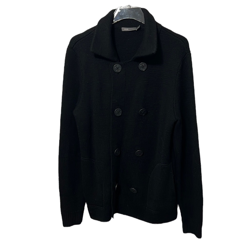 Vince Knit Button Up Pea Coat Sweater Women’s Size L